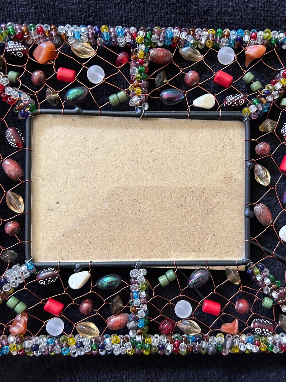 Handcrafted Multicolor Beaded Photo Frame by